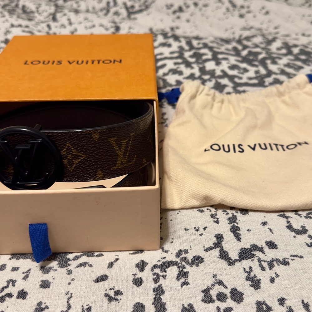 Louis Vuitton Brown Black Leather Belt - Picture 2 of 6